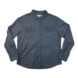 Coastal Shirt Mens XXL 2XL Navy Cotton Collared Long Sleeve Flap Chest Pocket